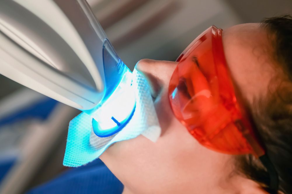 A teeth whitening patient